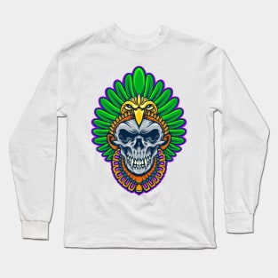 American indian skull warrrior eagles Long Sleeve T-Shirt